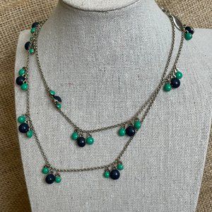 Vintage Anne Klein Double-Sided 2-in-1 Long Rhinestone Necklace 32”